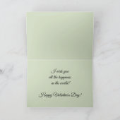 ヴィンテージスケッチホワイト、赤面、レッドローズ カード (内部)