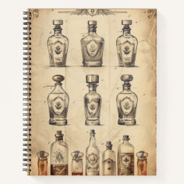 ヴィンテージスケッチボトルオン動揺して紙 ノートブック