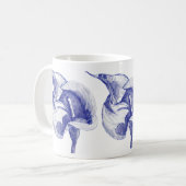 ヴィンテージスケッチユリ図解入りの、写真付きの花 コーヒーマグカップ (正面左)