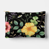 ヴィンテージスケッチワイルドフラワー/ミッドナイト アクセサリーポーチ (正面)