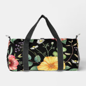 ヴィンテージスケッチワイルドフラワー/ミッドナイト ダッフルバッグ (正面)