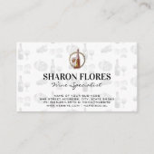 ヴィンテージスケッチワイングラスとボトル 名刺 (裏面)