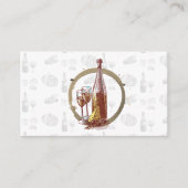 ヴィンテージスケッチワイングラスとボトル 名刺 (正面)