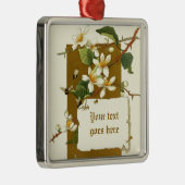 ヴィンテージスケッチ白花オーナメント メタルオーナメント (右)