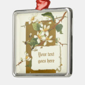 ヴィンテージスケッチ白花オーナメント メタルオーナメント (左)