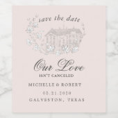 ヴィンテージスケッチ花模様日付の保存 ワインラベル (シングルラベル)