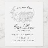 ヴィンテージスケッチ花模様日付の保存 ワインラベル (シングルラベル)