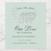 ヴィンテージスケッチ花模様日付の保存 ワインラベル (シングルラベル)