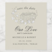 ヴィンテージスケッチ花模様日付の保存 ワインラベル (シングルラベル)