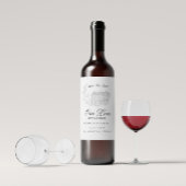 ヴィンテージスケッチ花模様日付の保存 ワインラベル