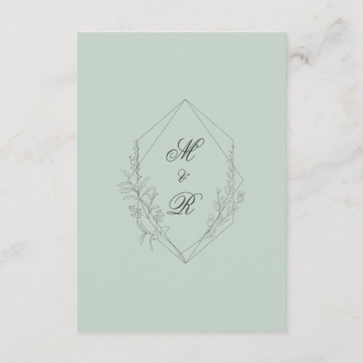 ヴィンテージスケッチ花模様結婚の詳細 エンクロージャーカード (裏面)