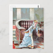 ヴィンテージスケッチ：シンデレラとガラスのスリッパ ポストカード (正面/裏面)