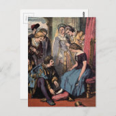 ヴィンテージスケッチ：シンデレラと王子 ポストカード (正面/裏面)