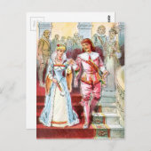 ヴィンテージスケッチ：シンデレラと王子 ポストカード (正面/裏面)