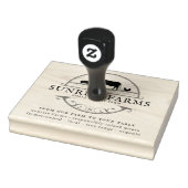 ヴィンテージスケッチ |チキンピグ&カウファームロゴ ラバースタンプ (スタンプ)