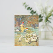 ヴィンテージスケッチ:ヒツジ飼の子羊 ポストカード (スタンド正面)
