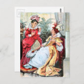 ヴィンテージスケッチ：ボール・ガウンの姉妹 ポストカード (正面/裏面)