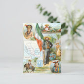 ヴィンテージスケッチ：メキシココラージュ ポストカード (スタンド正面)