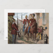 ヴィンテージスケッチ:レッドコート兵士 ポストカード (正面/裏面)