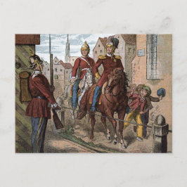 ヴィンテージスケッチ:レッドコート兵士 ポストカード