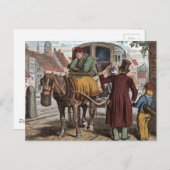 ヴィンテージスケッチ：旧馬車 ポストカード (正面/裏面)