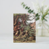 ヴィンテージスケッチ：猟師と犬 ポストカード (スタンド正面)