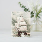 ヴィンテージスケッチ: 3つのマスタードシップ ポストカード (スタンド正面)