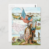 ヴィンテージスケッチ: USAコラージュ ポストカード (正面/裏面)