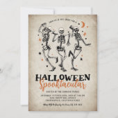 ヴィンテージスケルトンの大人ハロウィンパーティー 招待状 (正面)
