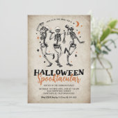 ヴィンテージスケルトンの大人ハロウィンパーティー 招待状 (スタンド正面)