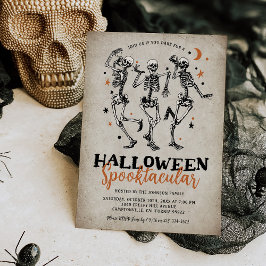 ヴィンテージスケルトンの大人ハロウィンパーティー 招待状
