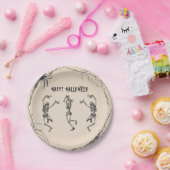 ヴィンテージスケルトンカクテルハローウィンパーティ ペーパープレート (パーティー)