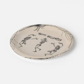 ヴィンテージスケルトンカクテルハローウィンパーティ ペーパープレート (アングル)