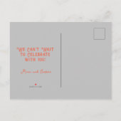 ヴィンテージスケルトンカップルゴシック結婚式日付の保存 案内ポストカード (裏面)