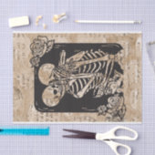 ヴィンテージスケルトンカップル結婚ハロウィン 薄葉紙 (クラフト)