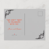 ヴィンテージスケルトンカップルGoth日付を保存 案内ポストカード (裏面)