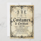 ヴィンテージスケルトンコスチューム&カクテルハロウィーン 招待状 (正面)