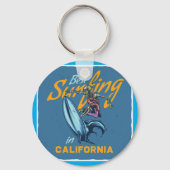 ヴィンテージスケルトンサーフィンカリフォルニアビーチ キーホルダー (裏面)