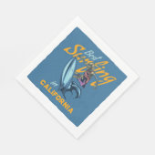 ヴィンテージスケルトンサーフィンカリフォルニアビーチ スタンダードランチョンナプキン (角)