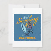 ヴィンテージスケルトンサーフィンカリフォルニアビーチ ノートカード (正面)