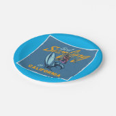 ヴィンテージスケルトンサーフィンカリフォルニアビーチ ペーパープレート (アングル)