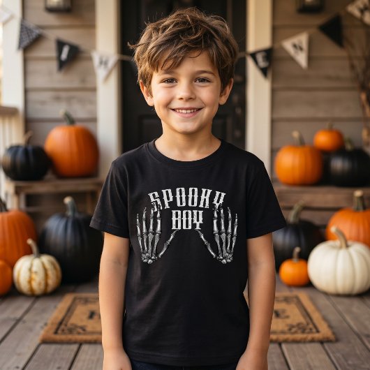 ヴィンテージスケルトンハロウィン スプーキー ボーイ Tシャツ