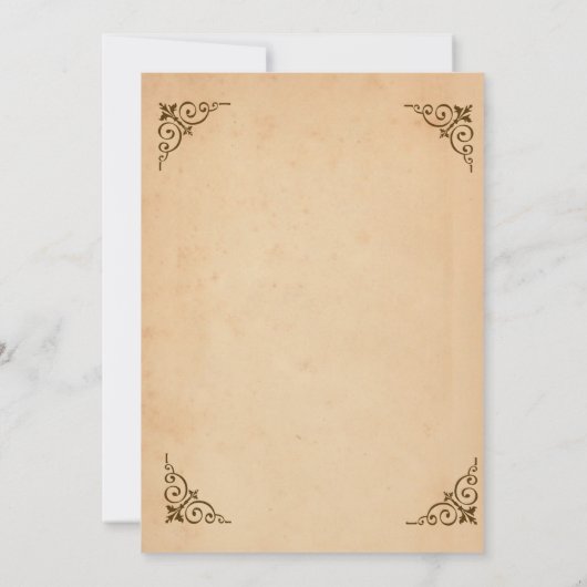 ヴィンテージスケルトンハロウィーンコスチュームとカクテル 招待状 (裏面)