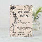 ヴィンテージスケルトンハロウィーンコスチューム&カクテル 招待状 (スタンド正面)