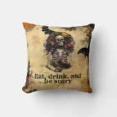 ヴィンテージスケルトンハロウィーンハーベストパーティー クッション (正面)
