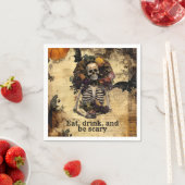 ヴィンテージスケルトンハロウィーンハーベストパーティー スタンダードカクテルナプキン (インサイチュ)