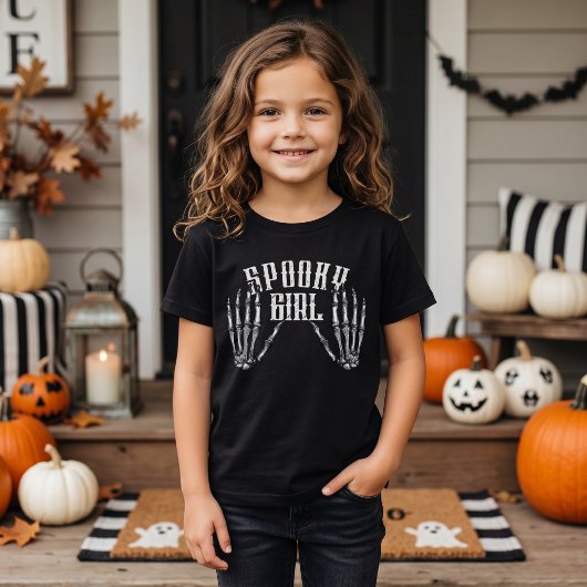 ヴィンテージスケルトンハロウィーン スプーキーガール Tシャツ