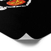 ヴィンテージスケルトンハンズハートカボチャ秋ハロー ポスター (角)