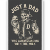 ヴィンテージスケルトンパパタトゥーステッカー シール (正面)