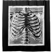 ヴィンテージスケルトンボーンズトルソ体ハロウィーン シャワーカーテン (正面)